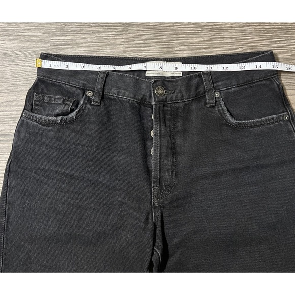 Free People We The Free Maggie MidRise Straight Raw Hem Black Jean SZ 26 (30x27) - Picture 4 of 12
